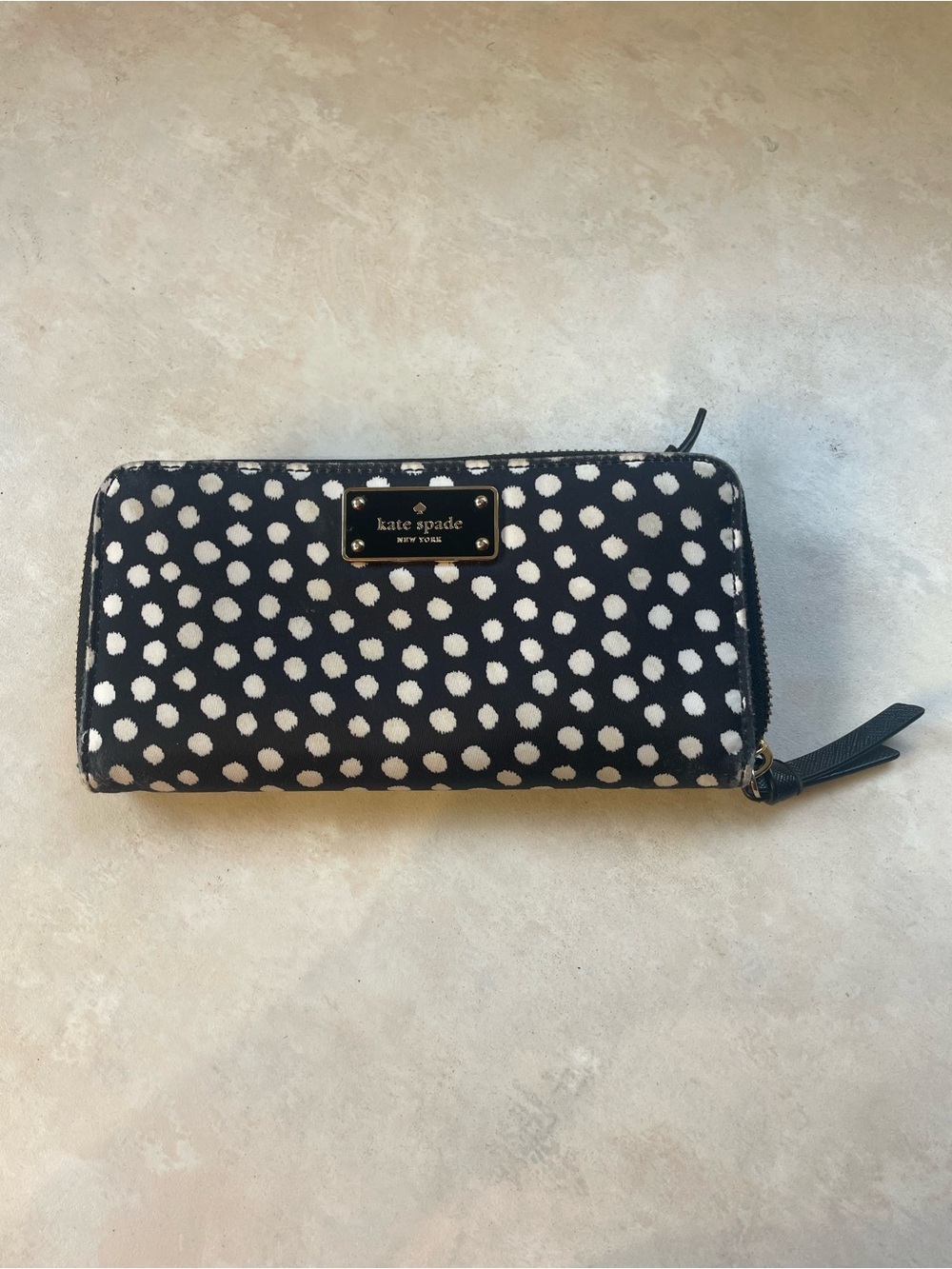 Kate Spade Authentic Neda Wilson Road Musical Polka Dots Zip Around Wallet